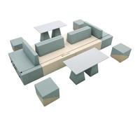 KIBONCY Divano contenitore con libreria combinata, divano da gioco modulare dal design curvo, for ottimizzare lo spazio nella hall dell'hotel, nell'ufficio, nel ristorante(6)