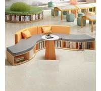 KIBONCY Divano contenitore creativo a forma di arco for ufficio e scuola - Divano libreria modulare for reception for angolo lettura biblioteca e lobby aziendale - Struttura in legno resistente(E)