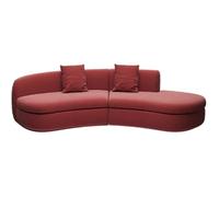 KIBONCY Divano Curvo Color Vino Rosso, Divano Lussuoso E Dalla Forma Unica for La Hall Dell'ufficio Dell'hotel, L'area Di Riposo, Le Aree Di Negoziazione E Reception(A,3m)