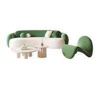 KIBONCY Divano Curvo, Divano Componibile Moderno a 3 Posti, Comodo Divanos Imbottito a 3 Posti con Cuscino per Il Tempo Libero, per Soggiorno, Camera da Letto, Ufficio, Appartamento(E)