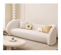 KIBONCY Divano curvo for reception, divano lounge moderno di lusso for boutique, salone e area d'attesa, divano imbottito for piccoli spazi(E,Double seat)