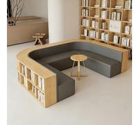 KIBONCY Divano da gioco modulare dal design curvo, divano contenitore con libreria combinata, for hall di ufficio, area di attesa, sala riunioni(E)