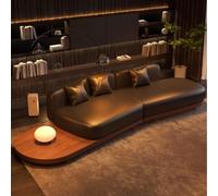 KIBONCY Divano Da Terra Curvo E Irregolare In Legno Massello, Divano Da Reception For L'area Lounge In Una Vecchia Hall Di Un Hotel Color Mogano, Adatto For Salotti Di Piccole Dimensioni(3.2m)