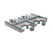 KIBONCY Divano da ufficio con marchio tecnologico, istituto di formazione creativo e semplice, reception della banca, area ricreativa e di riposo, set di divani for reception e attesa(L)