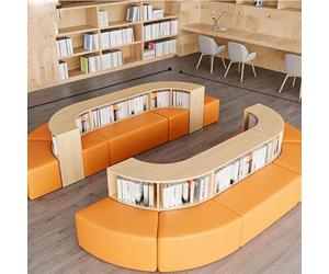 KIBONCY Divano Da Ufficio Dalla Forma Unica Nella Zona Lounge For Il Relax E Riposo. Reception Con Angolo Lettura Libreria Portaoggetti Curva(L)