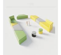 KIBONCY Divano da ufficio innovativo for spazi informali: realizzato in tessuto tecnico, impermeabile e antimacchia, perfetto for la sala del centro di formazione(C)