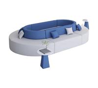 KIBONCY Divano da ufficio, posti a sedere nell'area lounge della biblioteca for il relax e l'attesa, divano for reception e negoziazione, pelle semplice e moderna creativa(E)