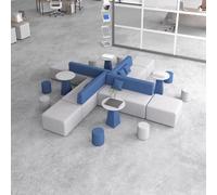 KIBONCY Divano da ufficio, posti a sedere nell'area lounge della biblioteca for il relax e l'attesa, divano for reception e negoziazione, pelle semplice e moderna creativa(D)