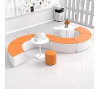 KIBONCY Divano della scuola materna e riposo del centro di educazione precoce: divano lungo ad arco in pelle con zampa di gatto con combinazione rotonda for l'attesa dei genitori(A)