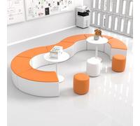 KIBONCY Divano della scuola materna e riposo del centro di educazione precoce: divano lungo ad arco in pelle con zampa di gatto con combinazione rotonda for l'attesa dei genitori(D)