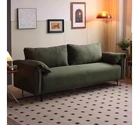 KIBONCY Divano Divano Soggiorno Camera da letto Piccolo spazio Appartamento Dormitorio Tessuto di cotone e lino Pelle resistente ai graffi di gatto(Green,XX-Large)