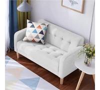 KIBONCY Divano doppio in stile giapponese in tessuto for piccolo appartamento, singolo, due posti, caffetteria, sala da pranzo, sedia da gioco, divano for il tempo libero(White,1.57m)