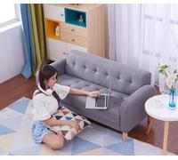 KIBONCY Divano doppio in stile giapponese in tessuto for piccolo appartamento, singolo, due posti, caffetteria, sala da pranzo, sedia da gioco, divano for il tempo libero(Light gray,1.74m)