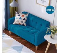 KIBONCY Divano doppio in stile giapponese in tessuto for piccolo appartamento, singolo, due posti, caffetteria, sala da pranzo, sedia da gioco, divano for il tempo libero(Dark blue.,1.42m)