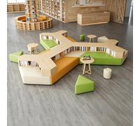 KIBONCY Divano For Biblioteca Modulare Con Libreria Integrata Set Di Panche Morbide E Creative For Sala Lettura Scolastica, Area Reception Istituzionale, Lounge, Mobili For Ingresso(L)