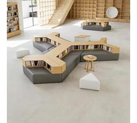 KIBONCY Divano For Biblioteca Modulare Con Libreria Integrata Set Di Panche Morbide E Creative For Sala Lettura Scolastica, Area Reception Istituzionale, Lounge, Mobili For Ingresso(K)