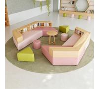 KIBONCY Divano For Biblioteca Modulare Con Libreria Integrata Set Di Panche Morbide E Creative For Sala Lettura Scolastica, Area Reception Istituzionale, Lounge, Mobili For Ingresso(H)
