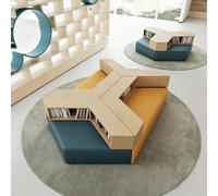 KIBONCY Divano For Biblioteca Modulare Con Libreria Integrata Set Di Panche Morbide E Creative For Sala Lettura Scolastica, Area Reception Istituzionale, Lounge, Mobili For Ingresso(I)