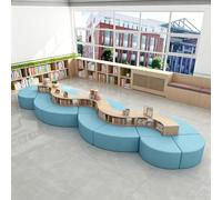 KIBONCY Divano For Biblioteca Modulare Con Scaffale For Libreria Set Di Posti A Sedere Moderno Con Angolo Di Lettura Componibile For Centro Di Formazione Scolastica Sala Reception(A3)