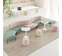 KIBONCY Divano for reception curvo commerciale Posti a sedere moderni e irregolari for la hall dell'ufficio, area di attesa, istituto di formazione, reception e trattative commerciali(D)