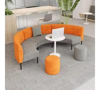 KIBONCY Divano for reception curvo commerciale Posti a sedere moderni e irregolari for la hall dell'ufficio, area di attesa, istituto di formazione, reception e trattative commerciali(B)