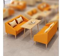KIBONCY Divano for reception for il tempo libero, piccolo divano, dotato di comodi cuscini, for piccoli spazi, appartamento, soggiorno, ufficio in casa, facile montaggio(Orange,4pcs)