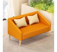 KIBONCY Divano for reception for il tempo libero, piccolo divano, dotato di comodi cuscini, for piccoli spazi, appartamento, soggiorno, ufficio in casa, facile montaggio(Orange,120 * 76 * 60cm)