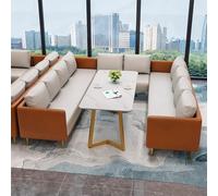 KIBONCY Divano for reception minimalista, divano for cabina con posti a sedere, divano casual e set da tavolo, for sale da tè e caffè(Orange,250 * 250cm)