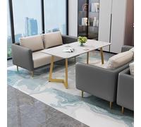 KIBONCY Divano for reception minimalista, divano for cabina con posti a sedere, divano casual e set da tavolo, for sale da tè e caffè(Gray,230 * 128cm)