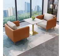 KIBONCY Divano for reception minimalista, divano for cabina con posti a sedere, divano casual e set da tavolo, for sale da tè e caffè(Orange,230 * 73cm)