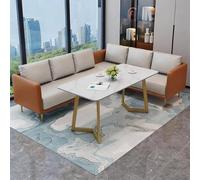 KIBONCY Divano for reception minimalista, divano for cabina con posti a sedere, divano casual e set da tavolo, for sale da tè e caffè(Orange,180 * 240cm)
