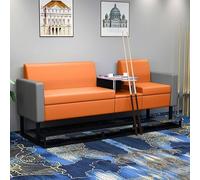 KIBONCY Divano for sala biliardo - Poltrona lounge for sala biliardo di livello commerciale, comodo divano d'attesa for sala biliardo/sala ricreativa(3seater,Model B orange and gray two-tone)