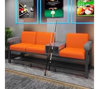 KIBONCY Divano for sala biliardo - Poltrona lounge for sala biliardo di livello commerciale, comodo divano d'attesa for sala biliardo/sala ricreativa(3seater,Model A orange and gray two-tone)