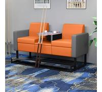 KIBONCY Divano for sala biliardo - Poltrona lounge for sala biliardo di livello commerciale, comodo divano d'attesa for sala biliardo/sala ricreativa(2 seater,Model B orange and gray two-tone)