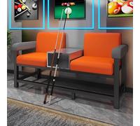 KIBONCY Divano for sala biliardo - Poltrona lounge for sala biliardo di livello commerciale, comodo divano d'attesa for sala biliardo/sala ricreativa(2 seater,Model A orange and gray two-tone)