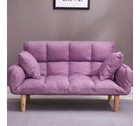 KIBONCY Divano Futon con Schienale Regolabile con Due Cuscini, Divanetti for Piccoli Spazi Divano Letto, Poltrona Letto Pieghevole for Appartamento, Soggiorno, Ufficio(Taro,138x55x30cm)