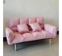 KIBONCY Divano Futon con Schienale Regolabile con Due Cuscini, Divanetti for Piccoli Spazi Divano Letto, Poltrona Letto Pieghevole for Appartamento, Soggiorno, Ufficio(Pink,138x55x30cm)