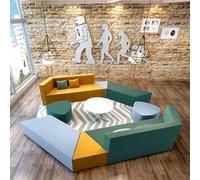 KIBONCY Divano in cotone e lino Insieme di divani da ufficio e tavolini da caffè creativi e rilassati, ideali for le lobby delle strutture di formazione(C)