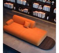 KIBONCY Divano in fila con piattaforma con pavimento in legno antico, divano della reception dell'area di riposo della hall dell'hotel in stile Wabi-sabi(A,2.4m)