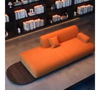 KIBONCY Divano in fila con piattaforma con pavimento in legno antico, divano della reception dell'area di riposo della hall dell'hotel in stile Wabi-sabi(B,2.2m)