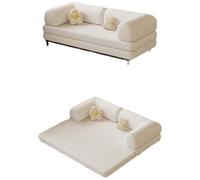 KIBONCY Divano letto convertibile pieghevole, divano a due posti 2 in 1, divano letto in velluto a coste, divano futon per piccoli spazi, soggiorno, camera da letto, senza montaggio(D,200CM)