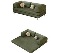 KIBONCY Divano letto convertibile pieghevole, divano a due posti 2 in 1, divano letto in velluto a coste, divano futon per piccoli spazi, soggiorno, camera da letto, senza montaggio(A,180CM)