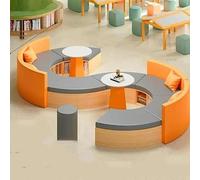 KIBONCY Divano Libreria Modulare For Reception, Divano Contenitore Creativo A Forma Di Arco For Ufficio E Scuola, For Angolo Lettura Della Biblioteca E Lobby Aziendale(C)