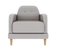 KIBONCY Divano moderno con accento lounge, con struttura in legno massello e comoda poltrona singola for soggiorno, camera da letto, ufficio, caffetteria(Gray,1)