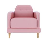 KIBONCY Divano moderno con accento lounge, con struttura in legno massello e comoda poltrona singola for soggiorno, camera da letto, ufficio, caffetteria(Pink,1)