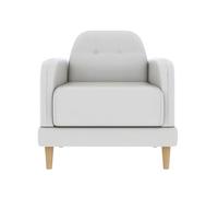 KIBONCY Divano moderno con accento lounge, con struttura in legno massello e comoda poltrona singola for soggiorno, camera da letto, ufficio, caffetteria(White,1)