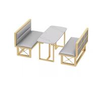 KIBONCY Divano moderno con struttura in ferro, posti a sedere nella cabina del ristorante, comodo divano imbottito in pelle, for negozi di tè al latte, caffetterie, lounge e bar(A,120CM)