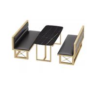 KIBONCY Divano moderno con struttura in ferro, posti a sedere nella cabina del ristorante, comodo divano imbottito in pelle, for negozi di tè al latte, caffetterie, lounge e bar(B,160CM)