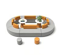 KIBONCY Divano moderno e semplice, divano componibile modulare curvo, design ergonomico for istituti di lettura e formazione casual(G)