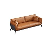 KIBONCY Divano moderno for reception aziendale, divano imbottito in pelle arancione, set di comodi divani lounge, for soggiorni, uffici e aree riunioni(B)